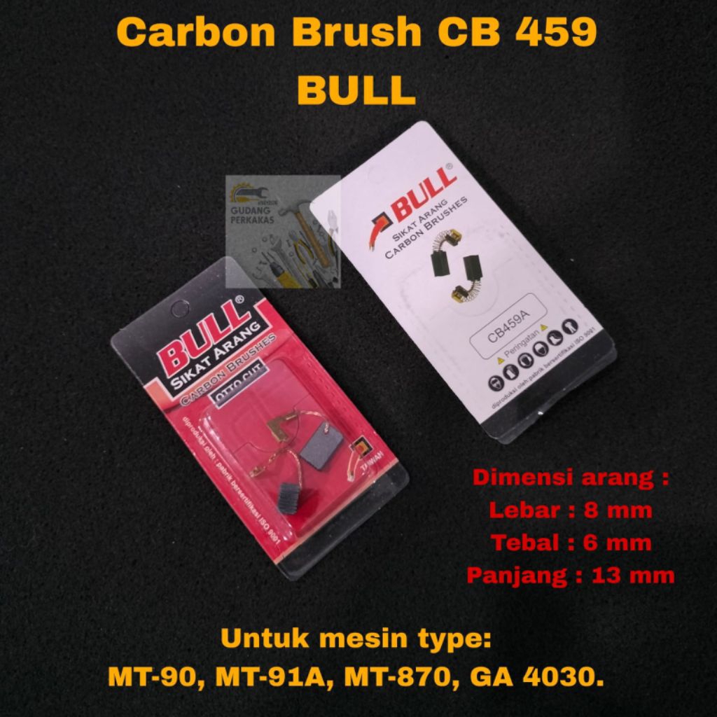 Jual Carbon Brush CB 459A BULL Sikat Arang Armature Grenda Kul Bostel ...