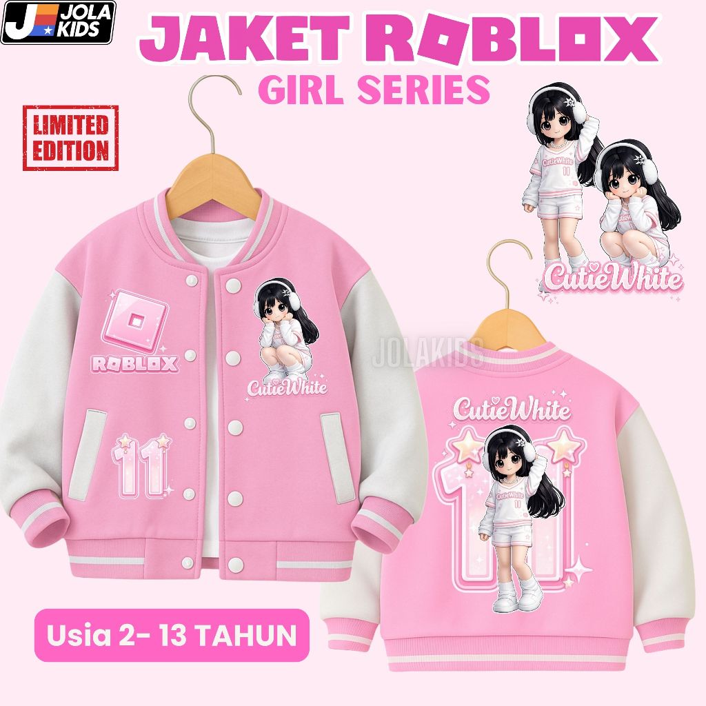 Jual Jaket Varsity Baseball ROBLOX GIRL SERIES Anak Perempuan usia 2 ...