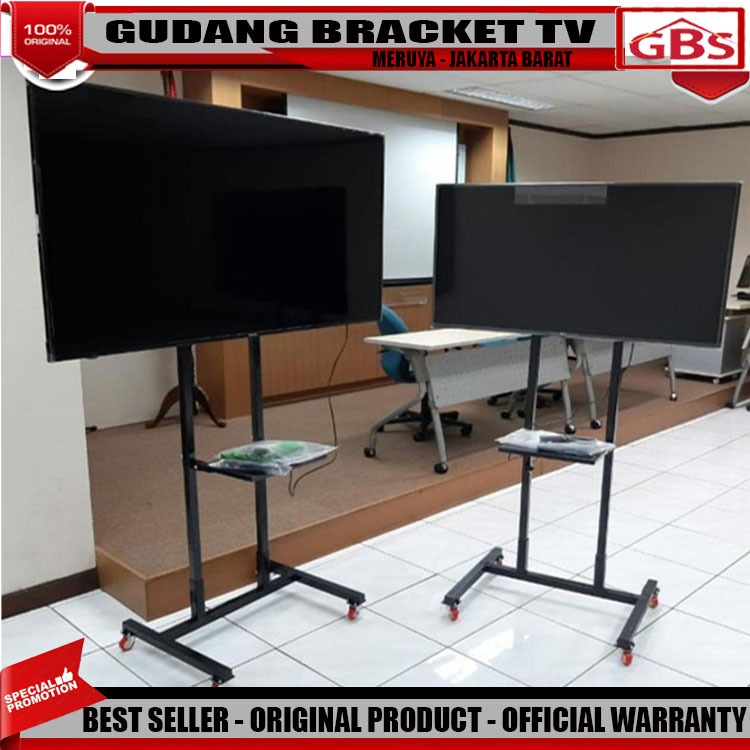 Jual bracket braket tv standing TV LED Dorong & Roda 55 50 43 42 40 32 ...