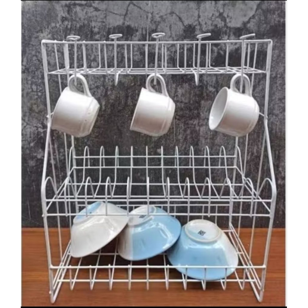 Jual HIGH QUALITY RAK PIRING RPL PUTIH SUSUN 3 / RAK DAPUR 3 SUSUN ...