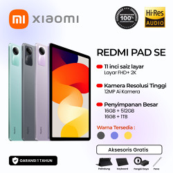 Xiaomi Redmi Pad Se (16GB+512GB) (16GB+1TB) | Snapdragon Chipset | Layar 11" FHD+ | 8000mAh 5 Tahun Garansi Resmi