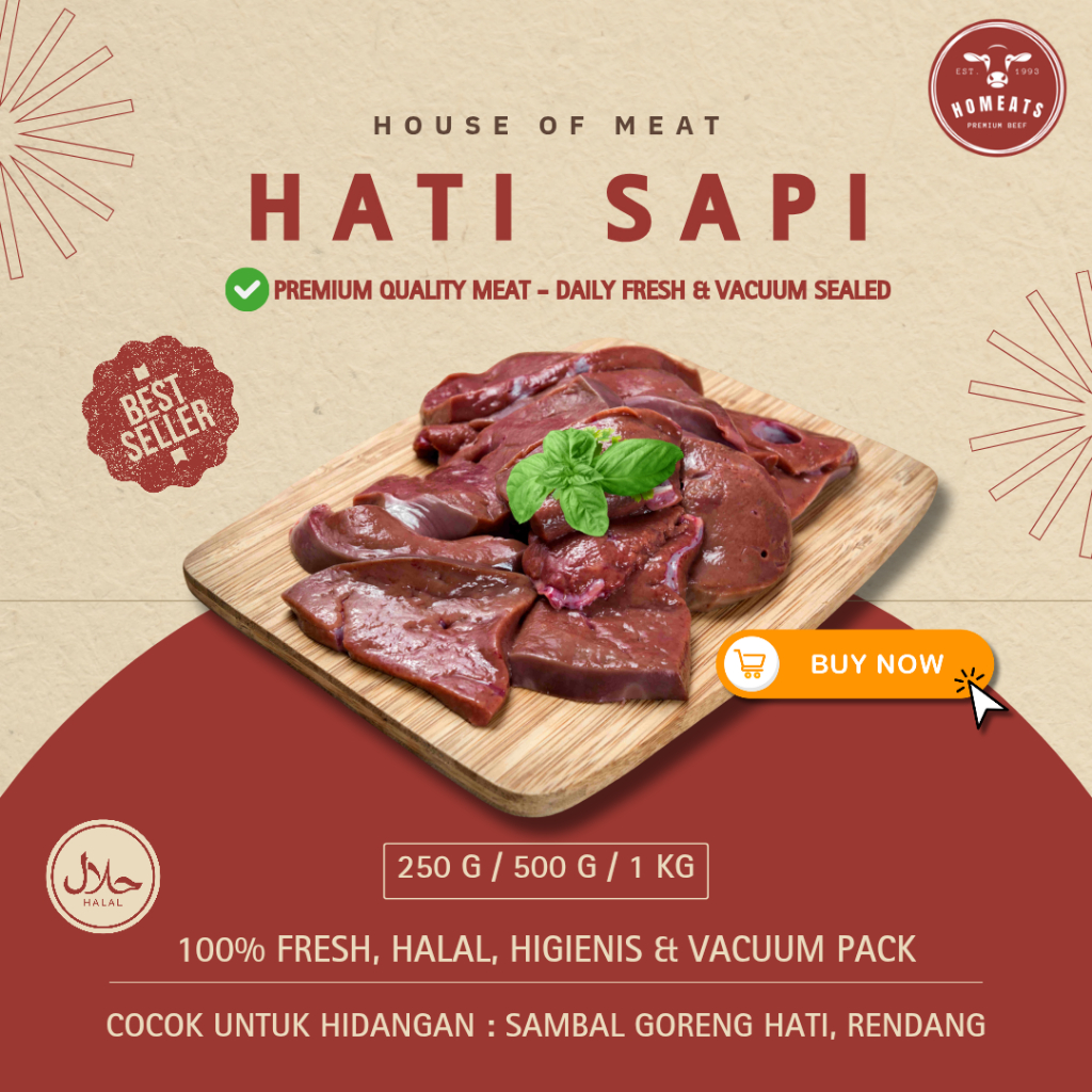 Jual Hati Sapi Lokal Segar 1KG Premium | Halal, Higienis, Vacuum Pack ...