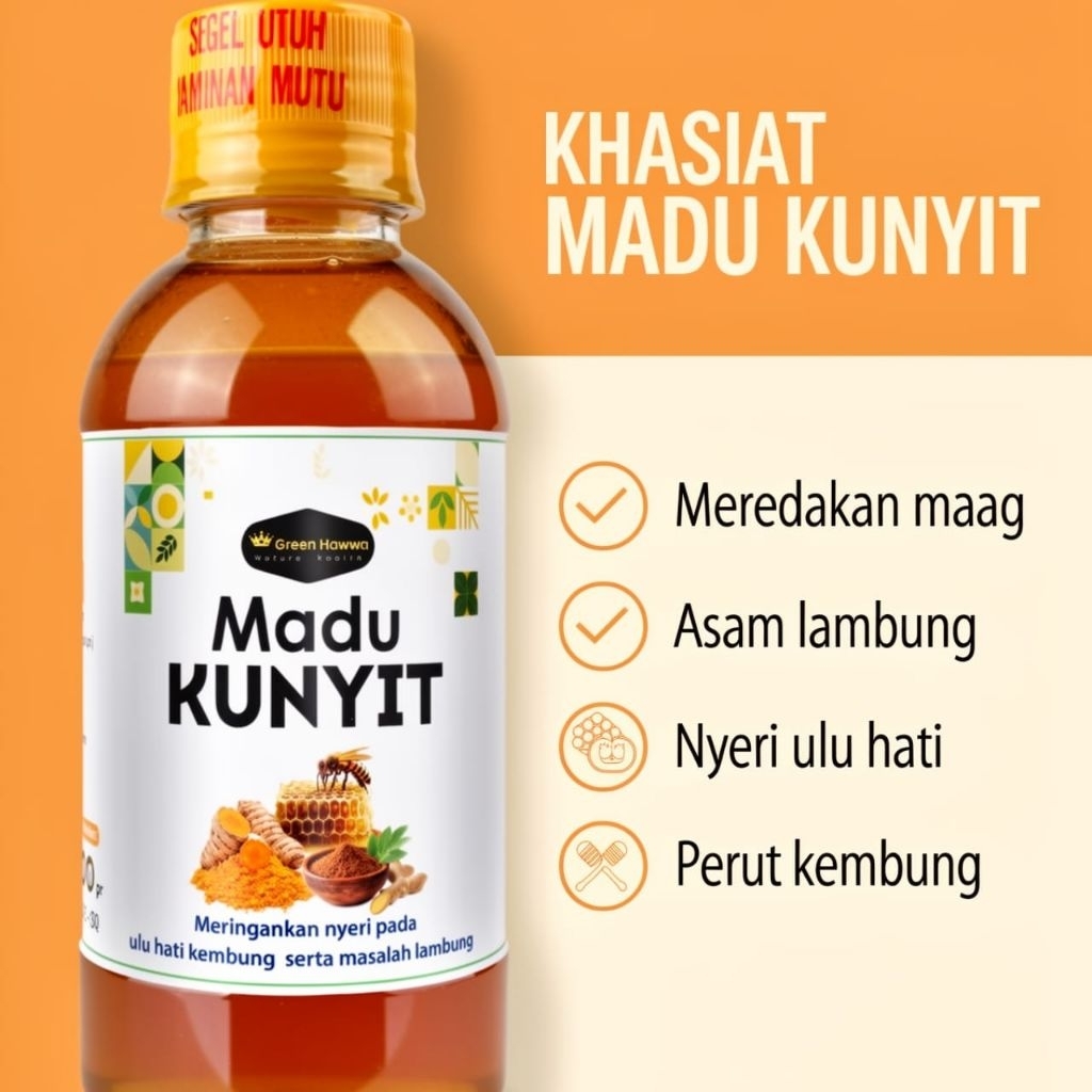 Madu lambung kunyit Asam lambung naik, perut mual dan kembung Asam lambung naik Maag nyeri ulu hati