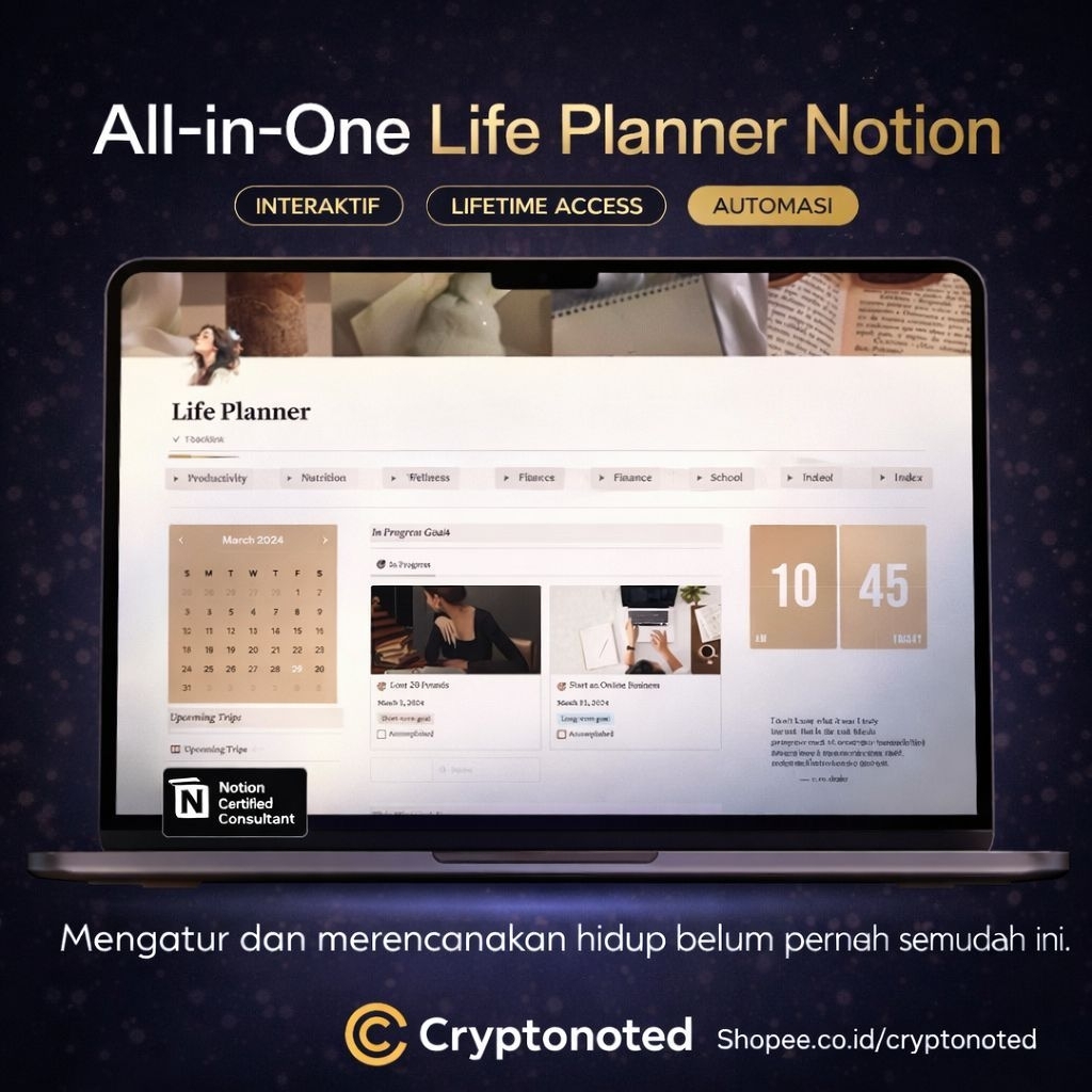 Jual PROMO!! [T0106] Notion Template All in One Life Planner Dashboard ...