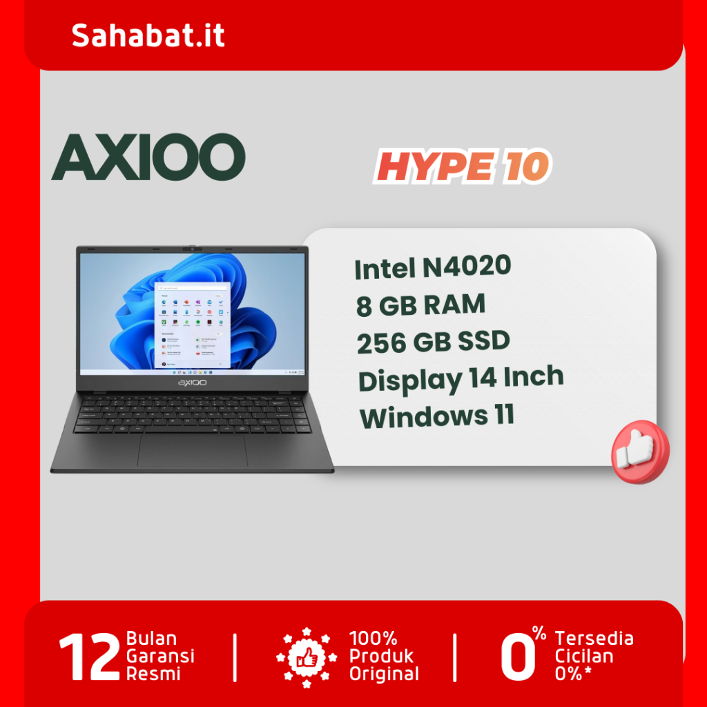 Jual Laptop Axioo Hype 10 Intel N4020 8GB RAM 256GB SSD Windows 11 ...