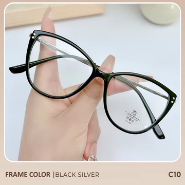 Eggry Eyewear Kacamata Photocromic Minus Lensa Anti Radiasi Anti Blueray Model Cat Eye Fashion
