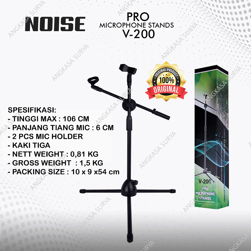 Jual Stand Mic Noise V200 Original / Tripod Mic / Tiang Mic Pendek Kaki ...