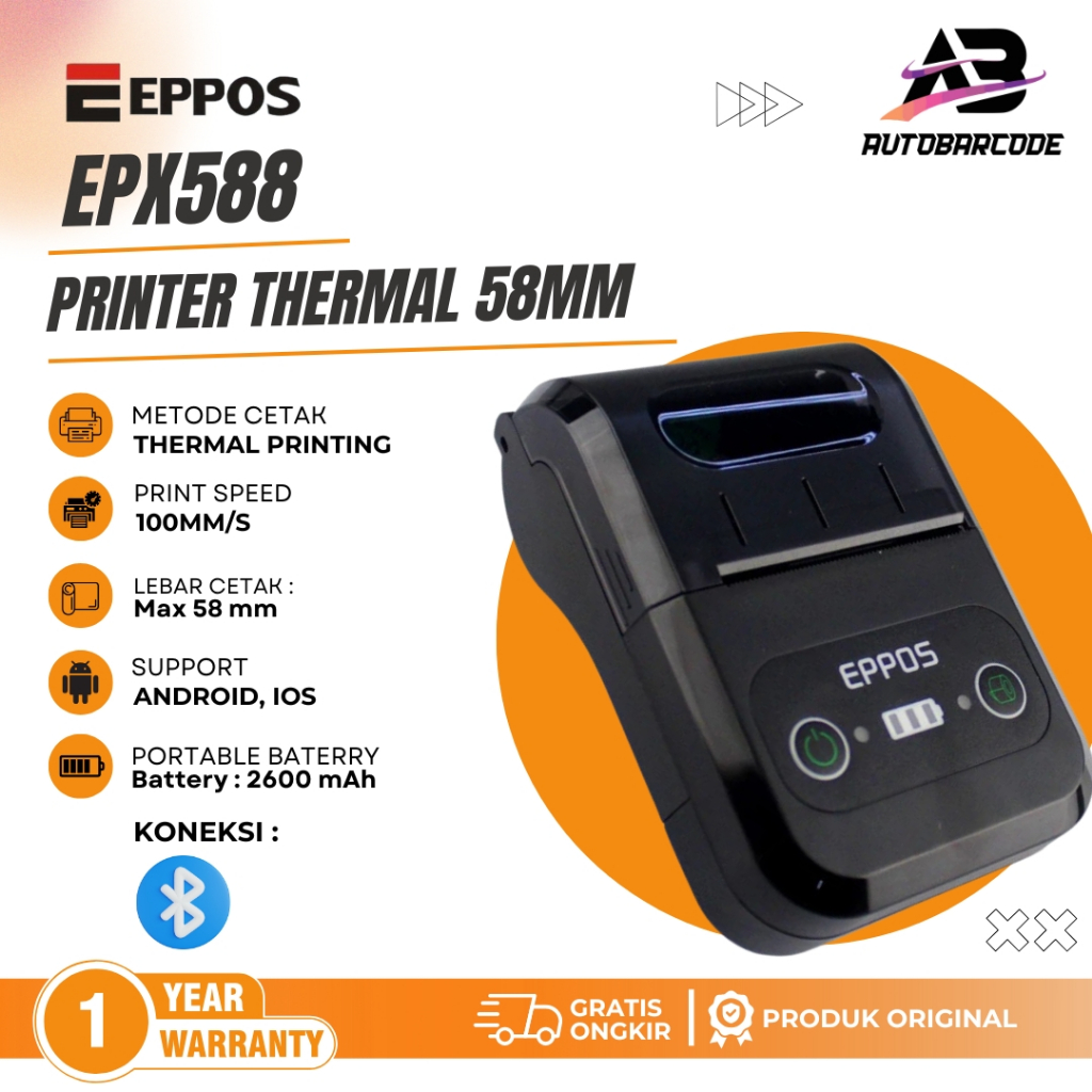 Jual Printer Mini EPPOS EPX588 Bluetooth Thermal 58MM Mesin Kasir ...