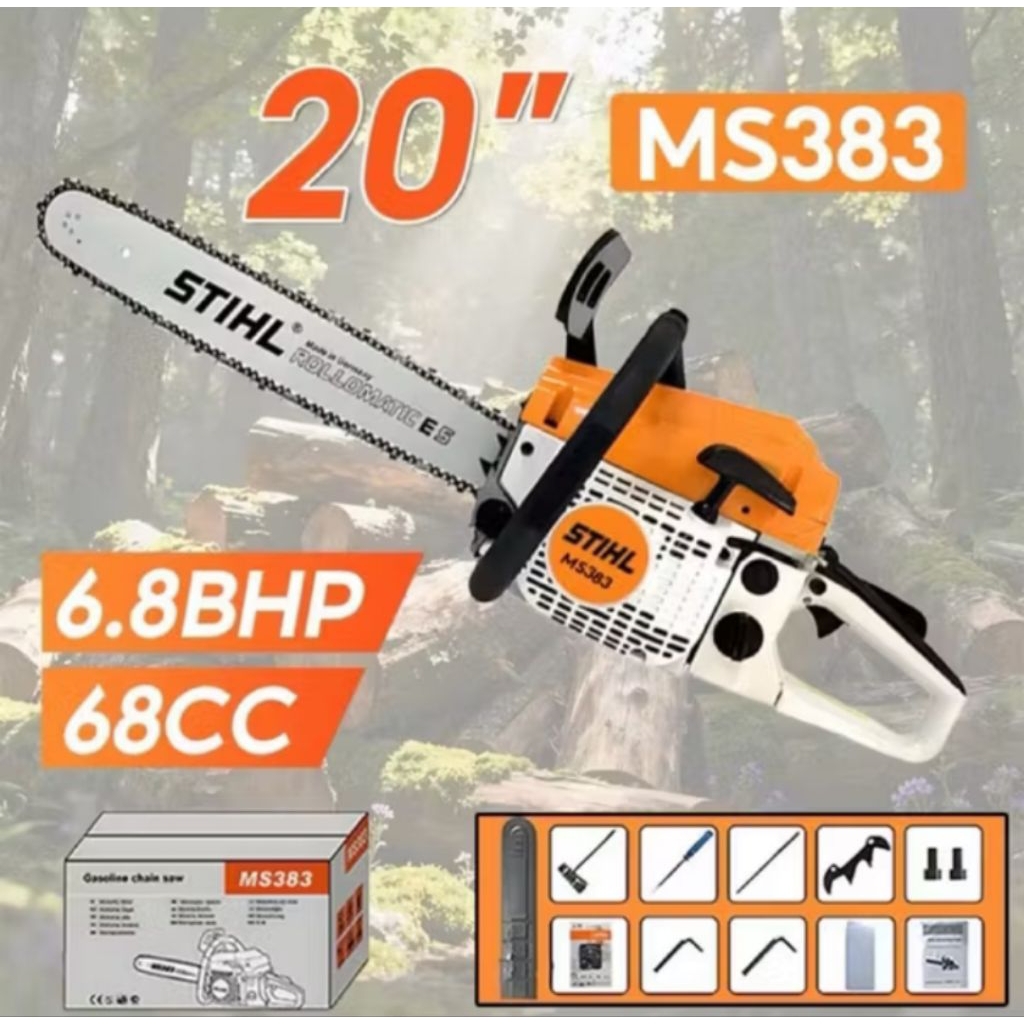 Jual Promo Mesin Chainsaw Stihl MS 383 Bar 20"/22"/24 inch dan Rantai ...