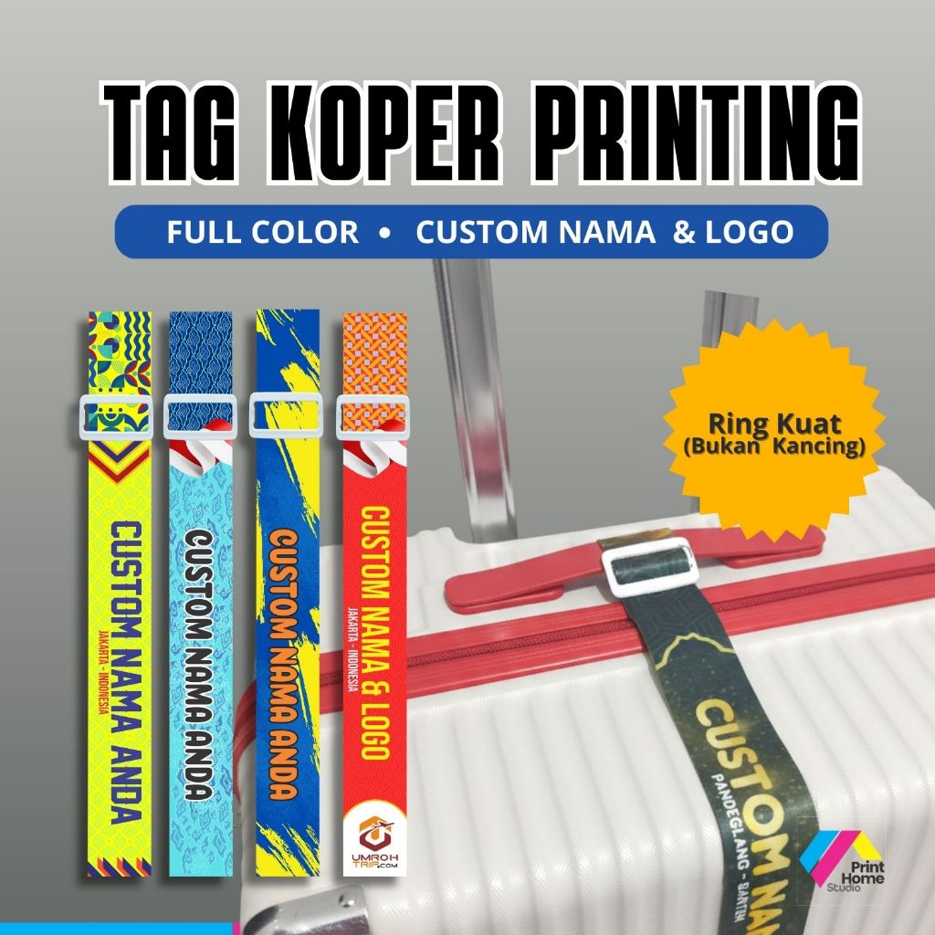 Jual Tag Koper Premium Custom Nama dan Logo | Label Koper Cetak 2 Sisi ...
