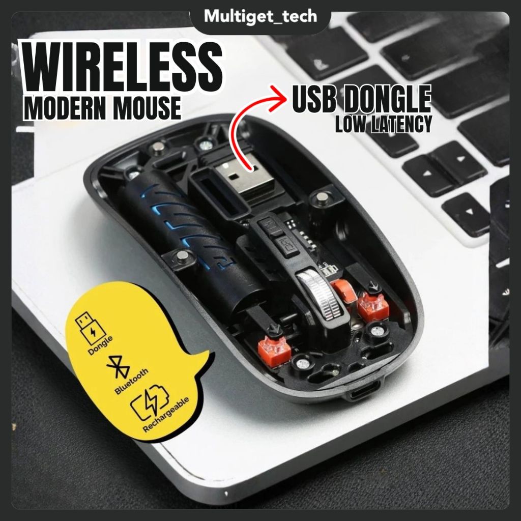 Jual Mouse Transparent Wireless Bluetooth Dual Mode For iPad Laptop ...