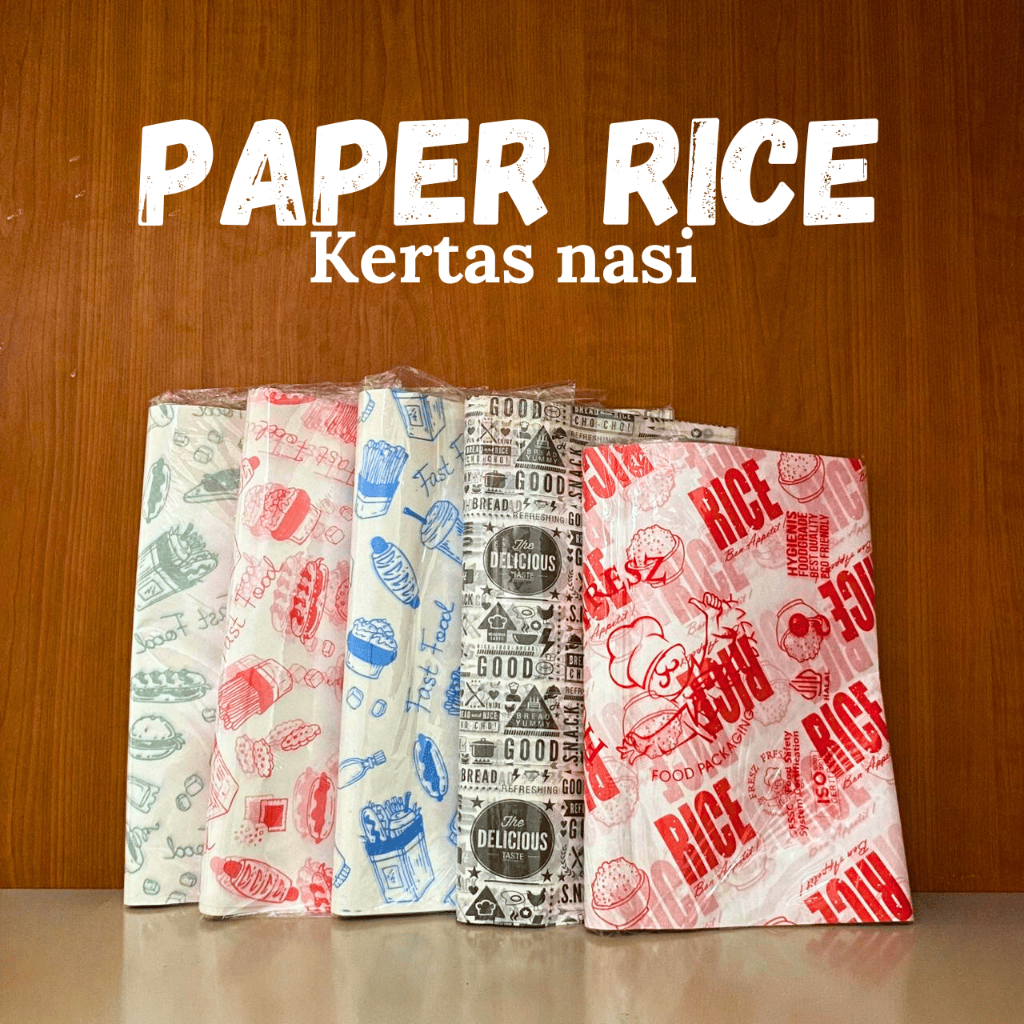 Jual Paper Rice Kertas Nasi Motif Isi 100 Lembar Ala KFC Burger ...