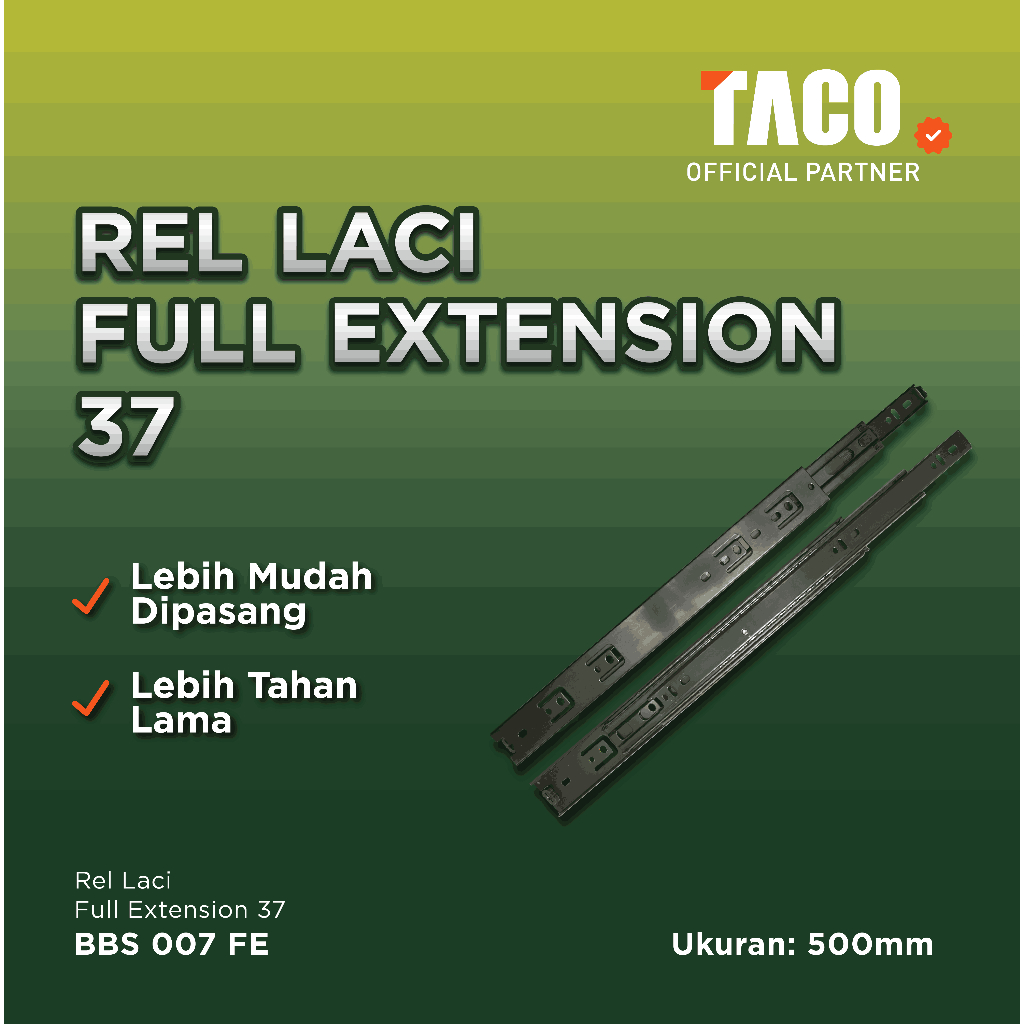 Jual Rel Laci Non-Slow Motion TACO Double Track BBS 007 Full Extention ...