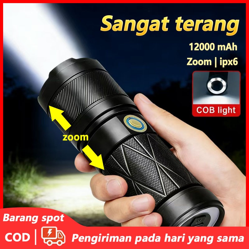 Jual Lampu Senter Led Super Terang Isi Ulang Tahan Air Fungsi Zoom S68 ...