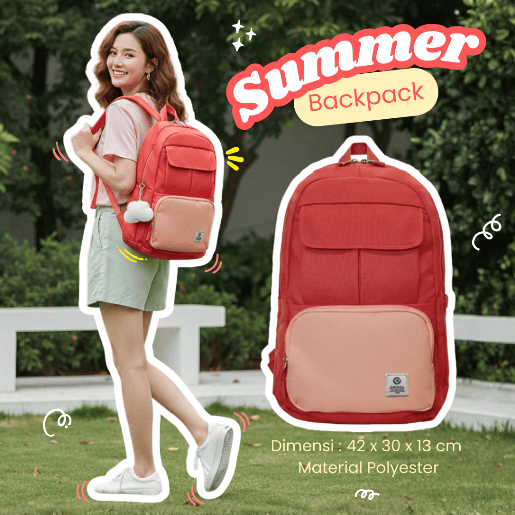 Jual Oxigen Summer Tas Ransel Laptop Wanita Polyester Backpack Free ...