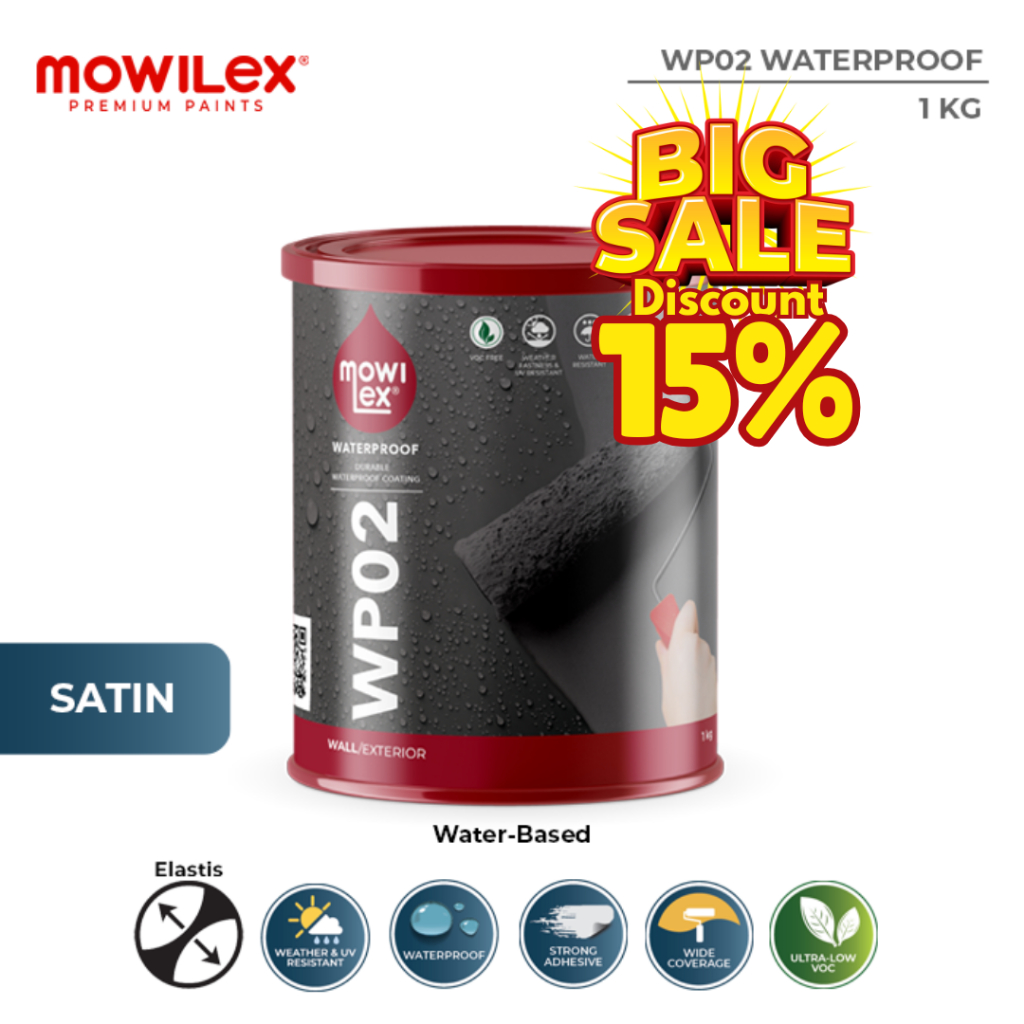 Jual Mowilex WP02 Waterproof Cat Pelapis Anti Bocor 1 Kg | Shopee Indonesia