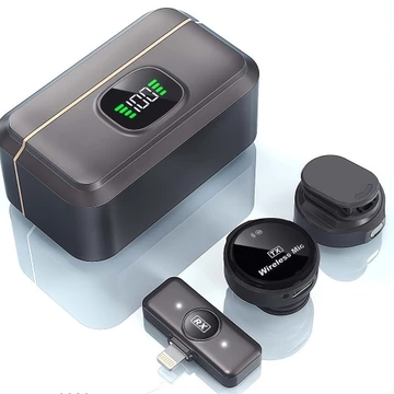 Blazer Magnetic Wireless Microphone Clip On Type C IOS Dual Port With Charging Case For Live