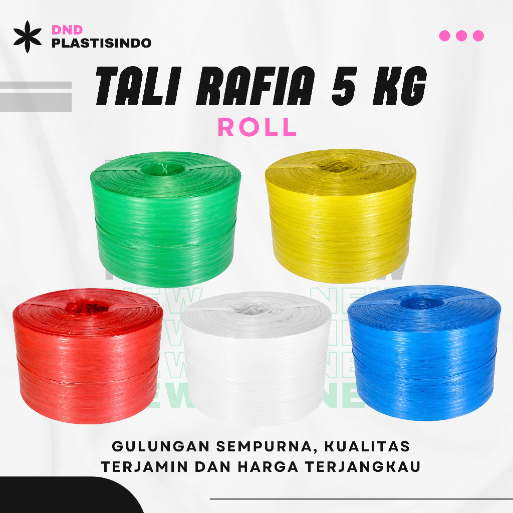 Jual Tali Rafia Roll Merk DND | Berat 5 KG Warna Warni Kuat Kualitas ...