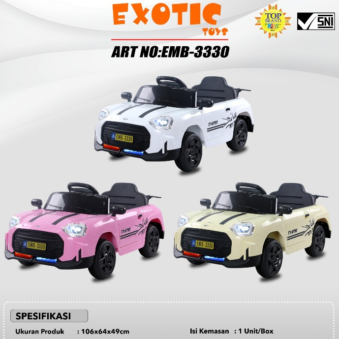 Jual Mainan Mobil Aki Anak Mini Cooper Style PM 7612 - EMB 3330 Pacific ...