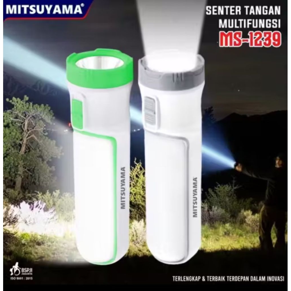 Jual SENTER TANGAN LED MULTIFUNGSI mitsuyama ms-1239 Dengan batrai AA ...