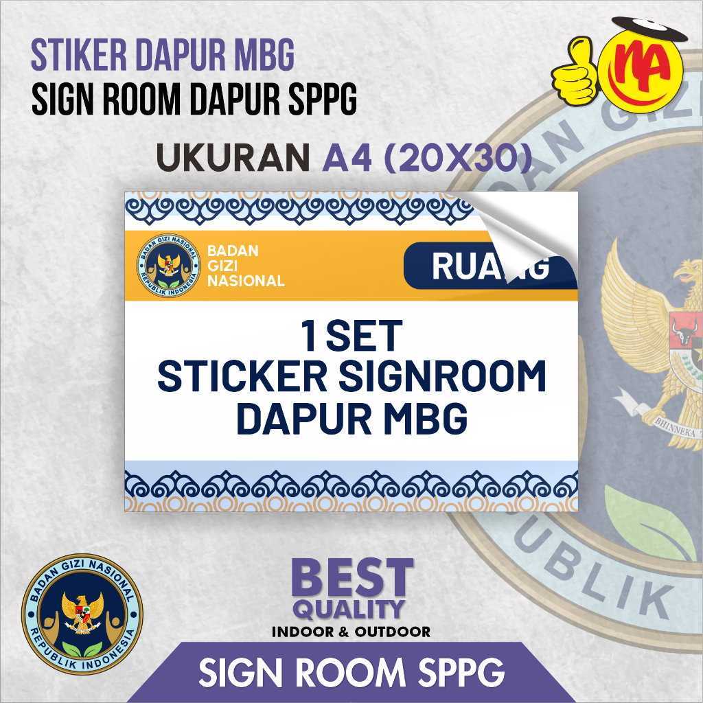 Jual Sticker Signroom Dapur MBG / Stiker Plang SPPG / Stiker Dapur BGN ...
