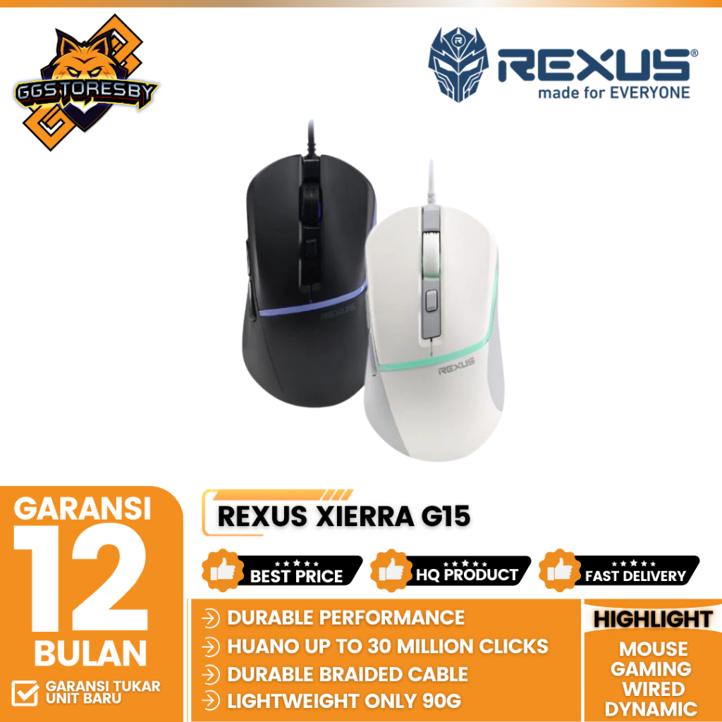 Jual Rexus Xierra G15 Mouse Gaming Wired Dynamic RGB 6400DPI | Shopee ...