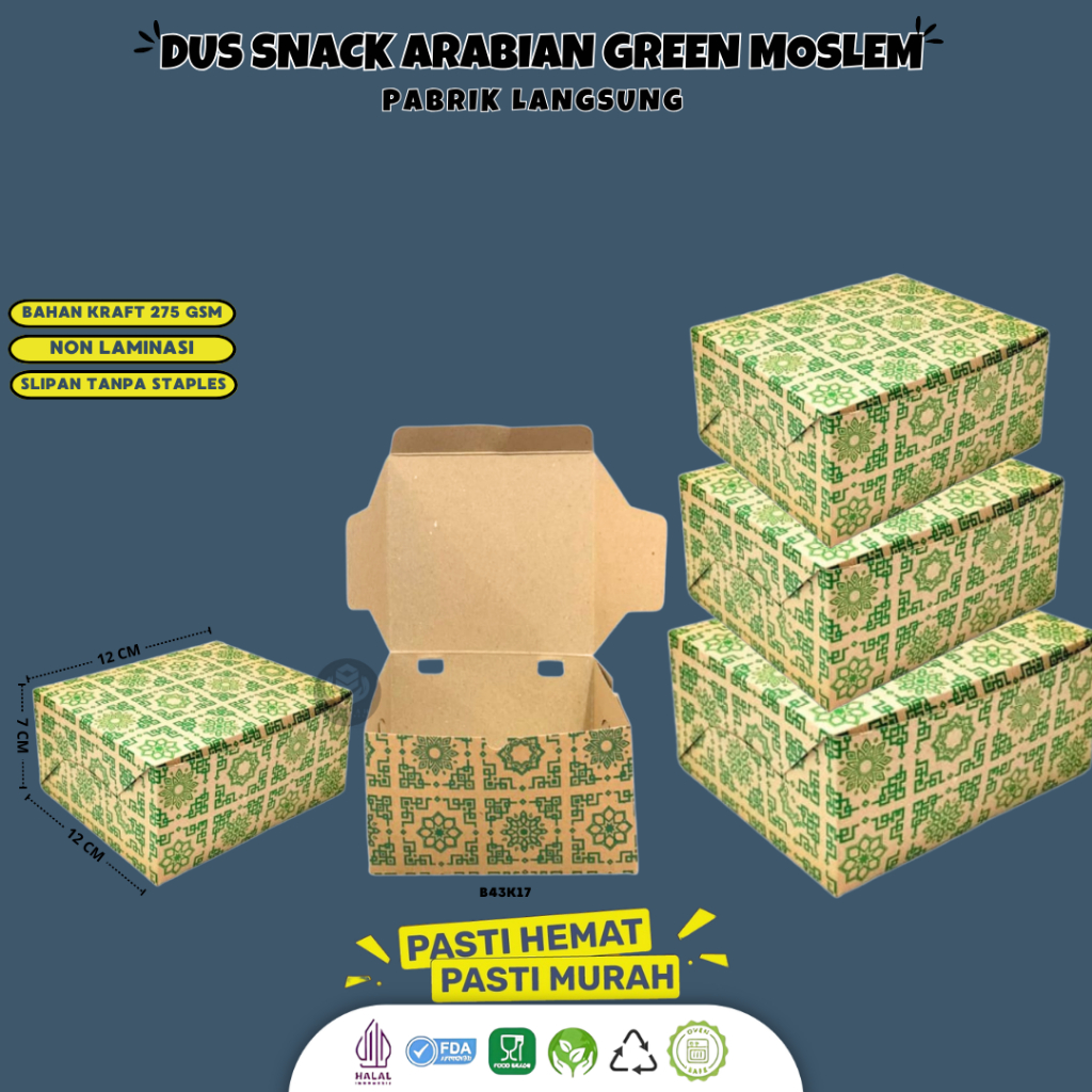 Jual Box Snack Dus Kue Snack Box Dus 16x12 (B2K17-16X12X7.5 Cm ...