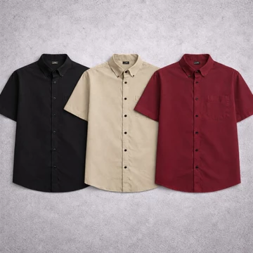 Kemeja Polos 3in1 Pria Slim Fit Casual Formal Ready Banyak Warna
