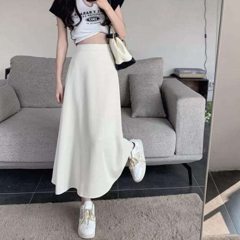 Jual Rok Skirt Polos Wanita Korean Style Bahan Premium Crinkle Airfow ...
