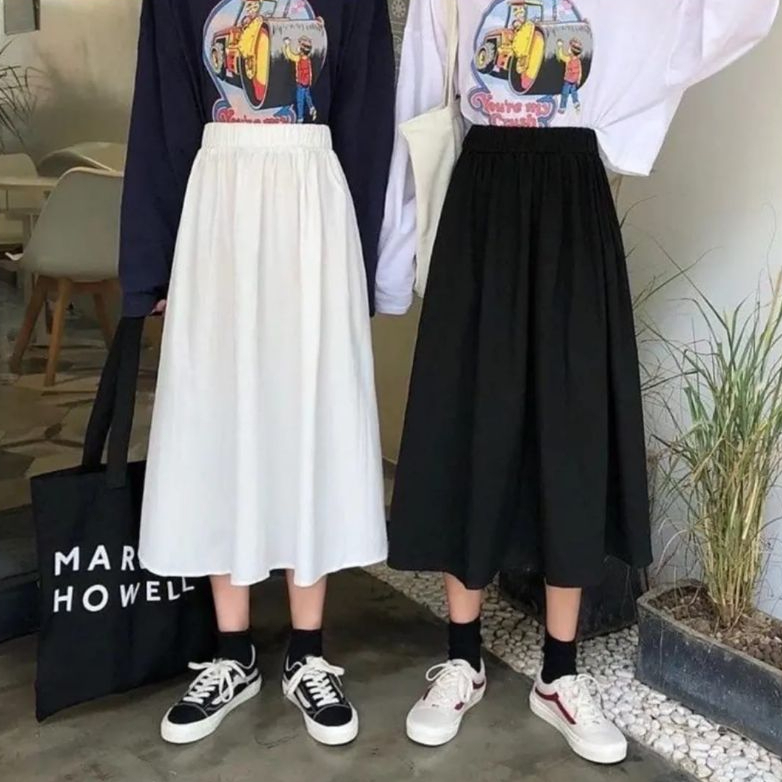 Jual Rok Midi Wanita Remaja Terbaru Bahan Crinkle Airfow | Shopee Indonesia