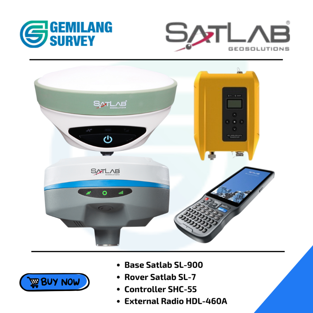 Jual GPS Geodetik SATLAB SL 7 Rover & SATLAB SL900 Base Kit GNSS RTK ...