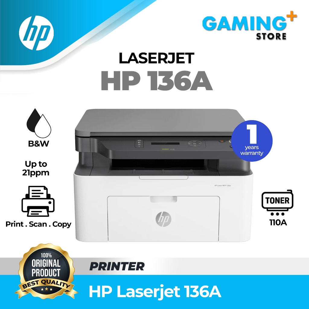 Jual Printer HP Laser MFP 136A / 136W All in One Print Scan Copy ...