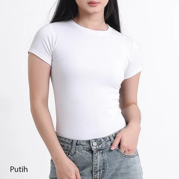 Awsome Kaos Polos Perfect Fit Premium Cotton Cloud Women Fitted Tshirt