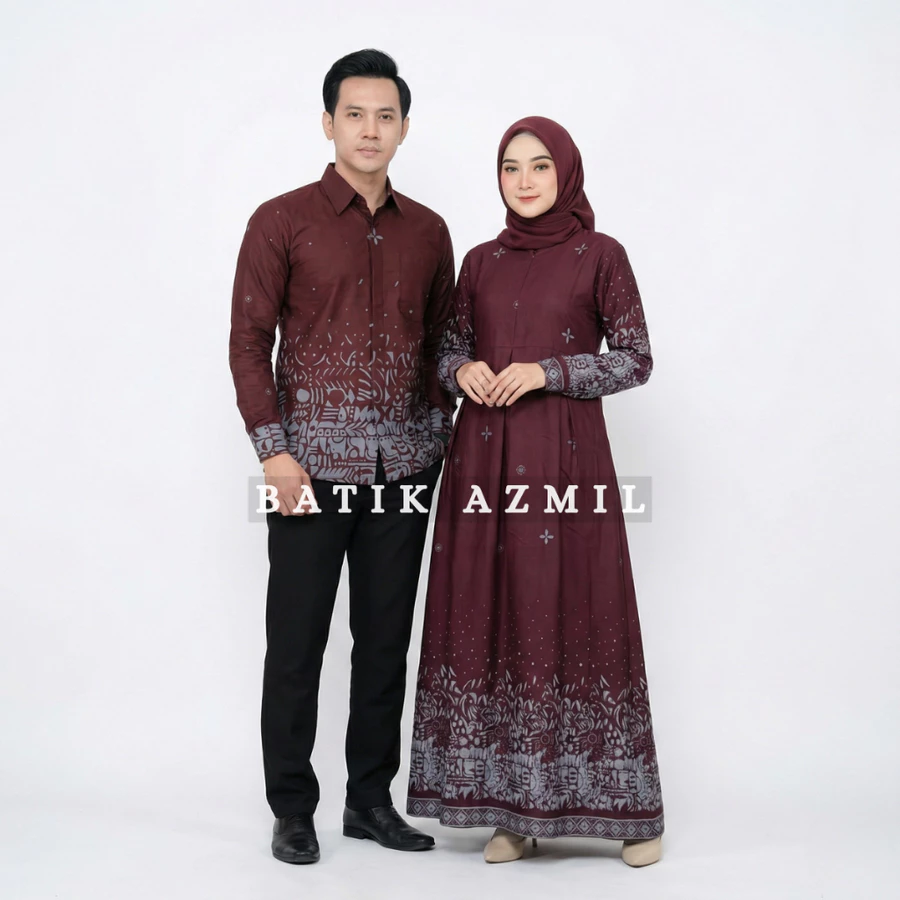 Batik Couple Kemeja Gamis Maxi
