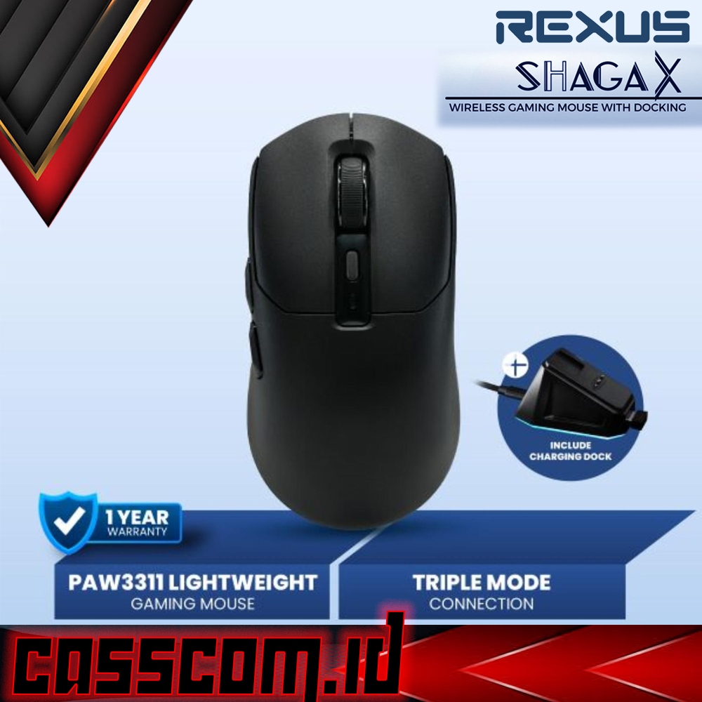 Jual Rexus ShagaX RX130 V3 / RX-130 V3 Mouse Gaming Wireless 3 Mode ...