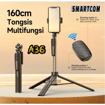 SMARTCOM Tripod Bluetooth P180 P185 Tongsis Selfie Stick Remote Control Hand Stabilizer HP 360
