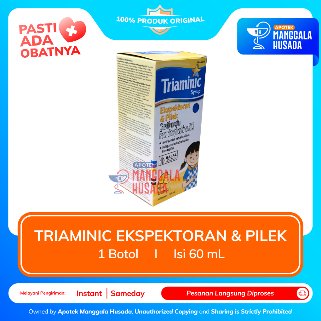 Jual TRIAMINIC EKSPEKTORAN DAN PILEK SIRUP 60 ML - RASA LEMON | Shopee ...