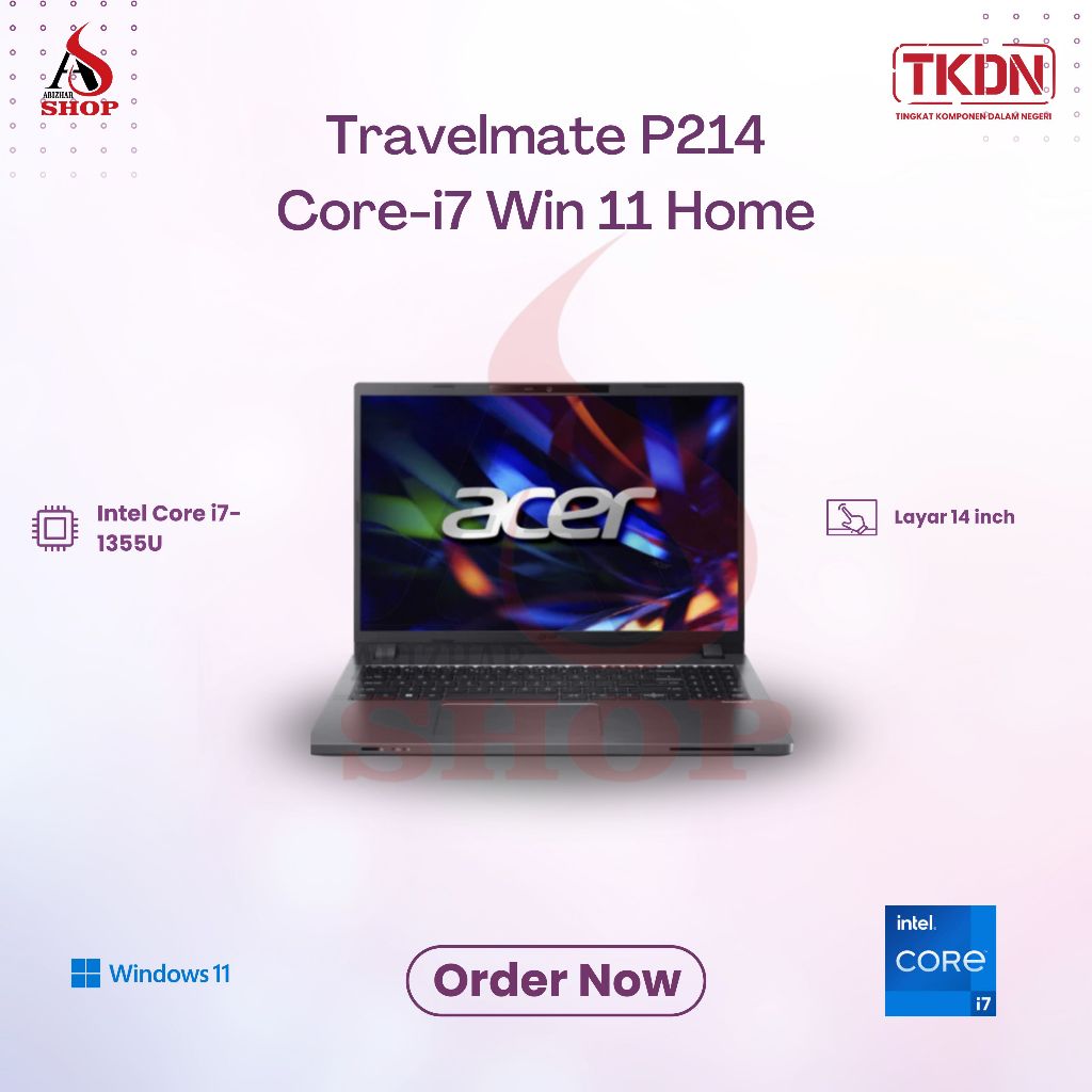 Jual Acer TravelMate P214 TMP2140445 Laptop Core i7 Windows 11 Home 14 ...