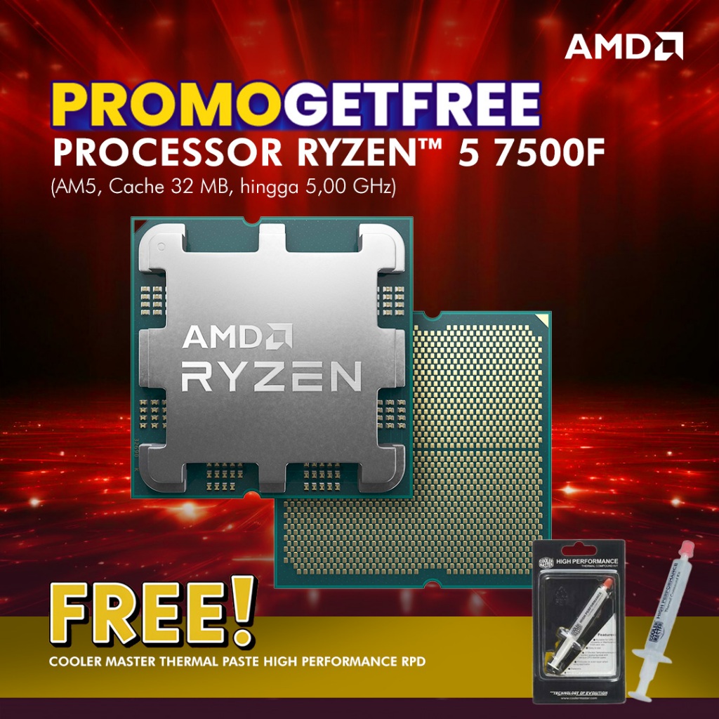 Jual AMD CPU PROCESSOR RYZEN 5 7500F (6C/12T + 3.7-5.0GHZ + WRAITH ...