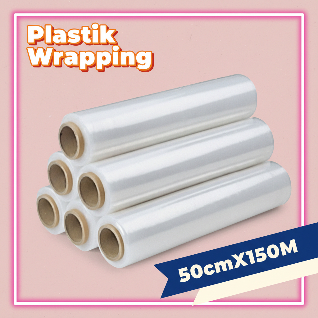 Jual Plastik Wrapping Stretch Film Besar 50cm x 150m | Shopee Indonesia