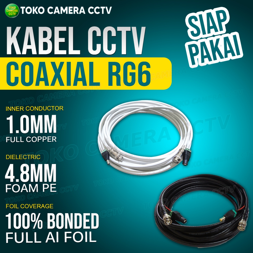 Jual KABEL CCTV ANALOG SIAP PAKAI COAXIAL RG6 BNC POWER | Shopee Indonesia