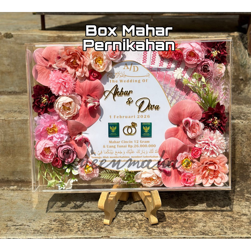 Jual Box Mahar Pernikahan Full Bunga 30x40 Bisa request warna dan tema ...