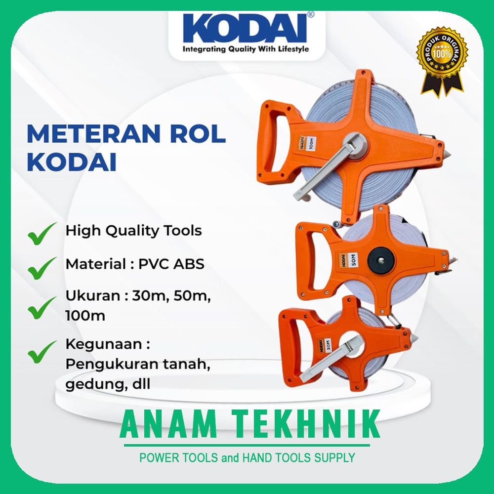 Jual KODAI Meteran Rol 30m 50m 100m / Meteran Tancap Fiber Meteran ...