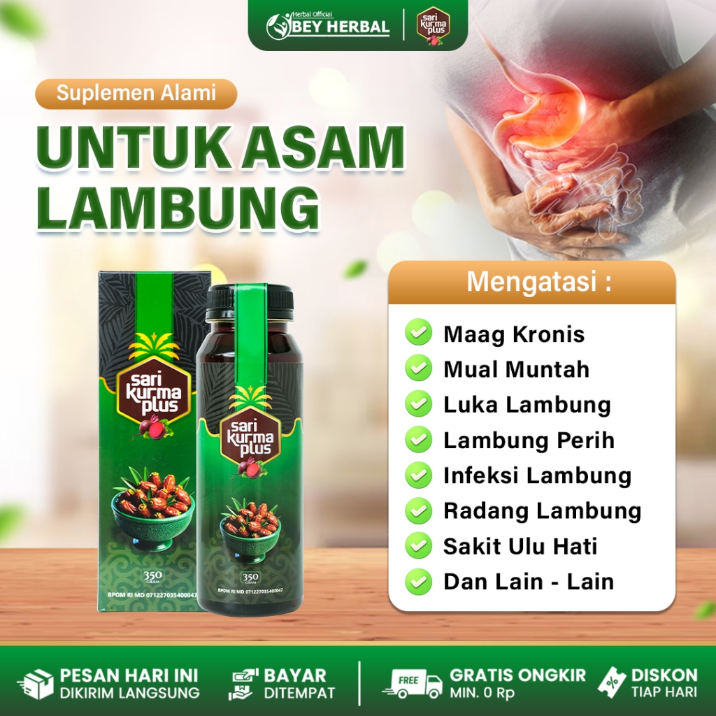 Saru Kurma Plus Mengatasi Asam Lambung Maag GERD Madu Jahe Sari Kurma 350ml