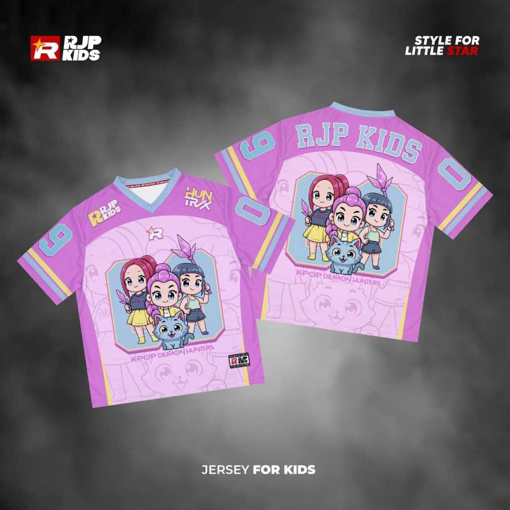 Jual Jersey Anak Unisex Huntrix K-Pop Demon Hunters Jersey Anak Bahan ...