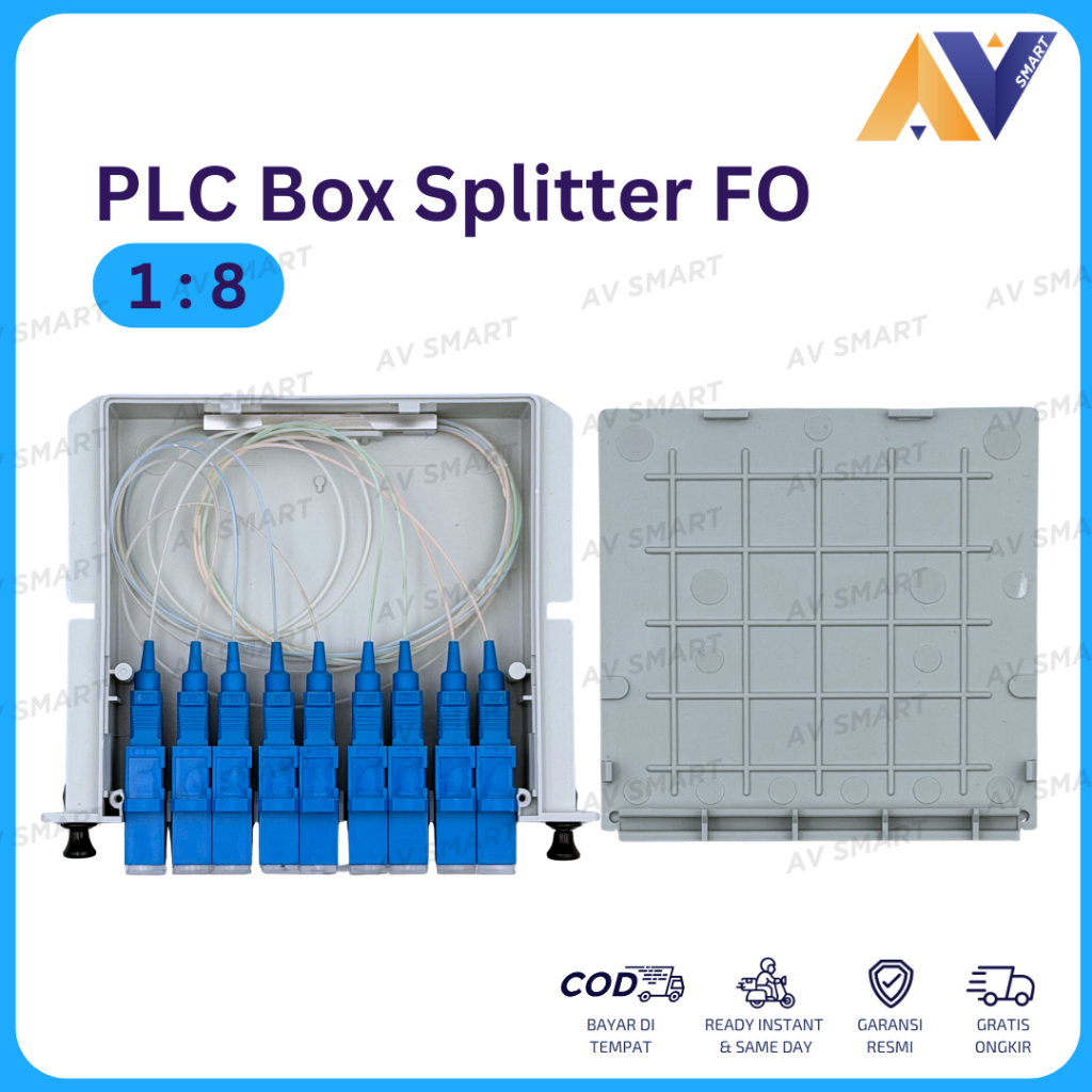 Jual Box Passive Splitter PLC FO 1:8 Fiber Optik FTTH SC UPC (1 In 8 ...