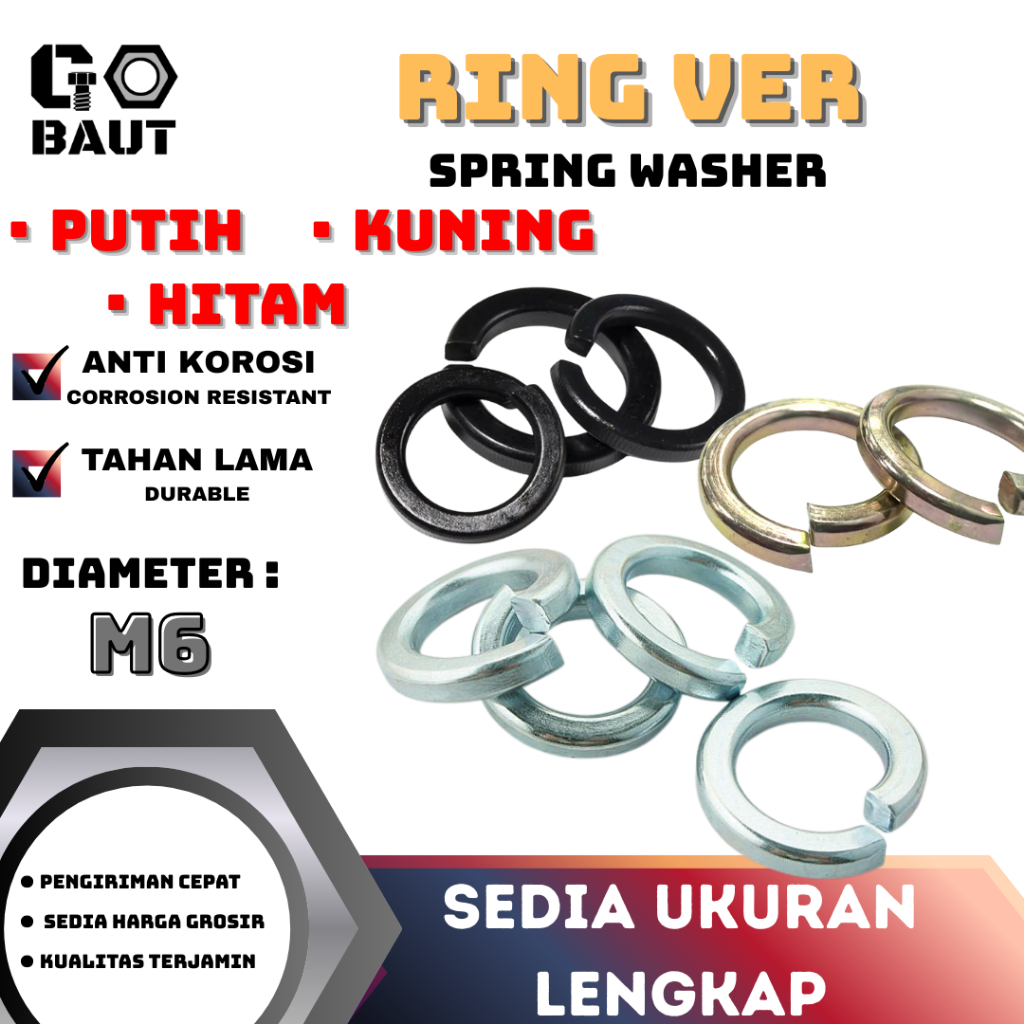 Jual Ring Per - Ring Ver / Spring Washer / Split Lock / Ring Veer Baja ...
