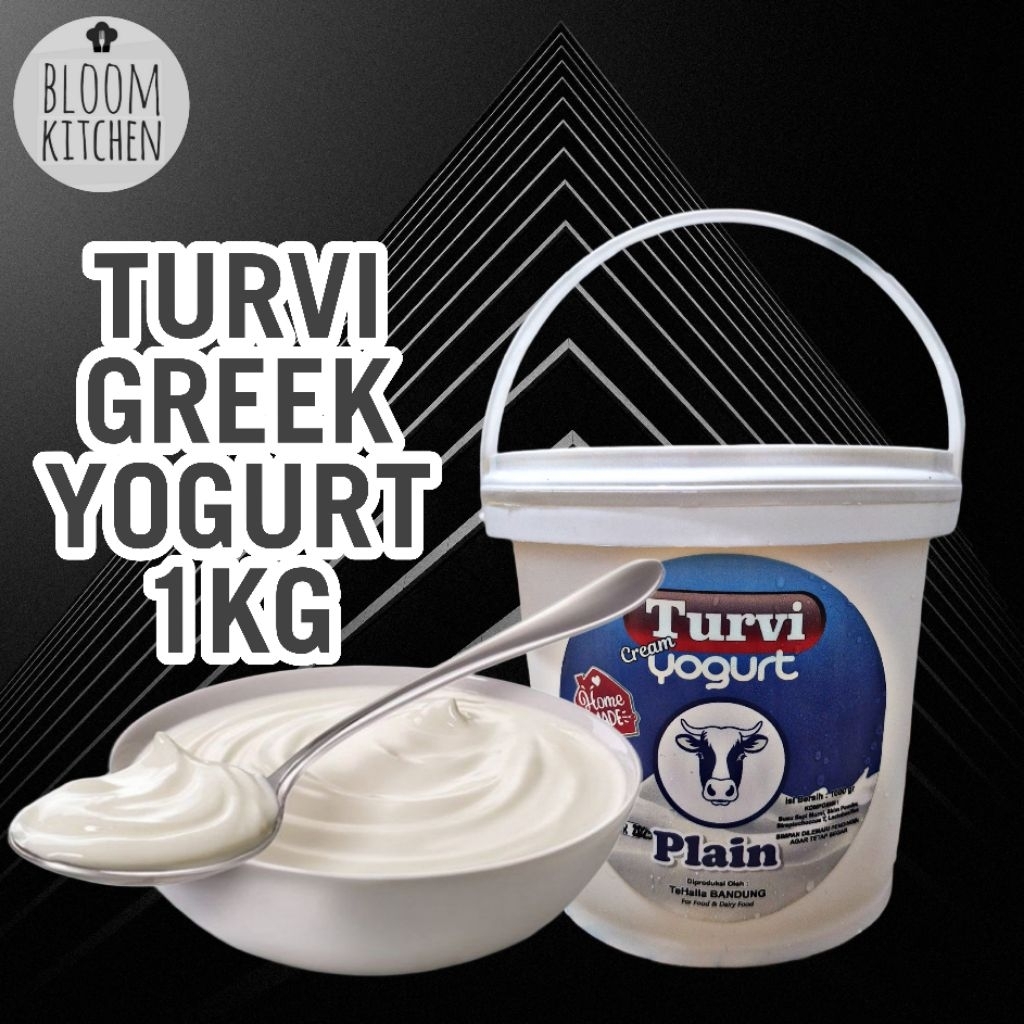 Jual TURVI GREEK YOGURT 1KG PLAIN/NO SUGAR | Shopee Indonesia