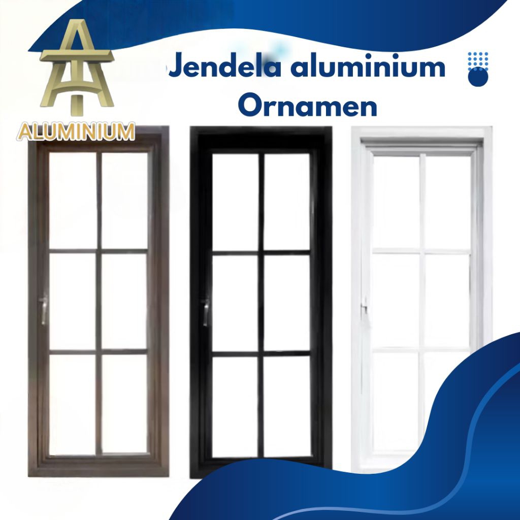 jendela aluminium 60x150 ornamen(free packing kayu)