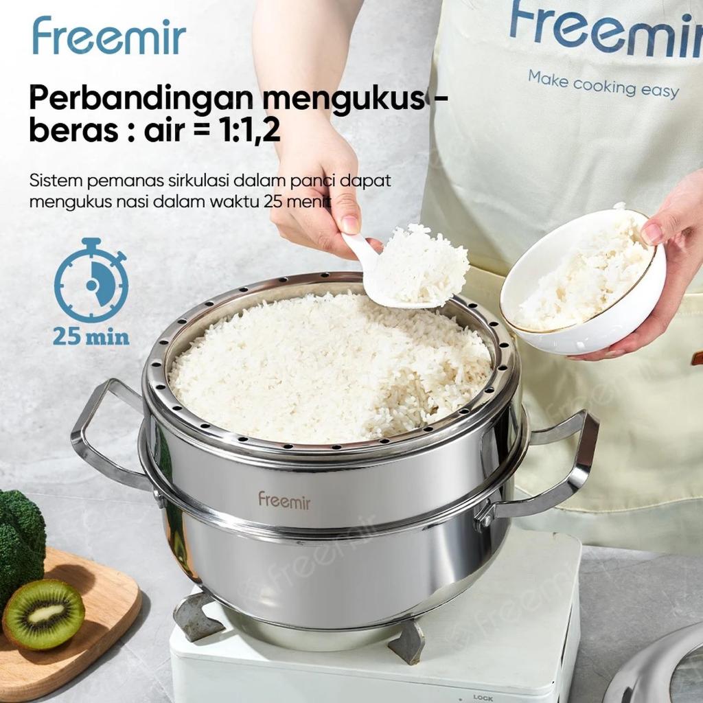Jual Freemir Panci Kukusan Premium 2 Susun Composite Bottom 26cm / Rice ...